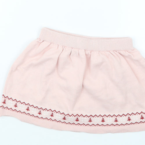 Primark Girls Pink  Knit A-Line Skirt Size 3-4 Years - Christmas