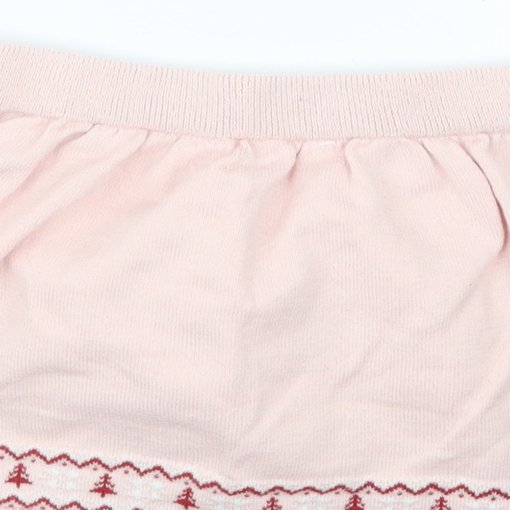 Primark Girls Pink  Knit A-Line Skirt Size 3-4 Years - Christmas
