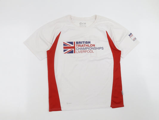 cona sport Mens White   Basic T-Shirt Size M  - triathlon championships liverpool