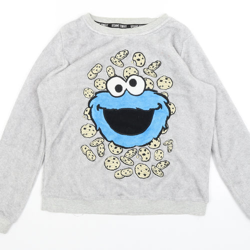 Sesame Street Womens Grey   Pullover Jumper Size S  - Cookie Monster