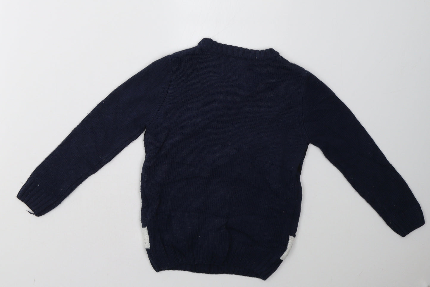 Matalan Boys Blue  Knit Pullover Sweatshirt Size 6 Years  - christmas
