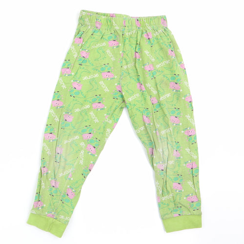 George Girls Green Animal Print   Pyjama Pants Size 2-3 Years  - Peppa Pig George