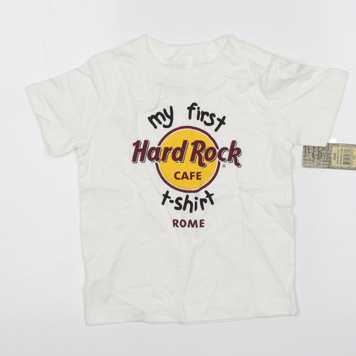 Hard Rock Cafe Boys White   Basic T-Shirt Size 3 Years  - Hard Rock Cafe Rome