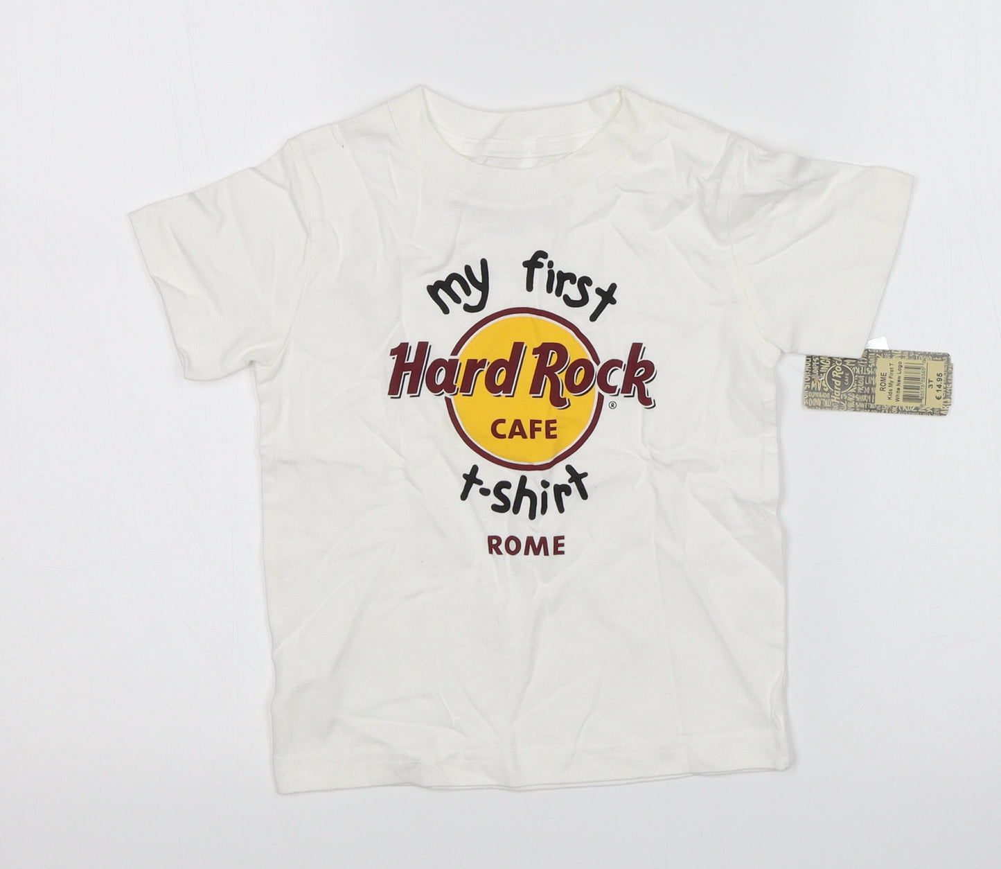 Hard Rock Cafe Boys White   Basic T-Shirt Size 3 Years  - Hard Rock Cafe Rome