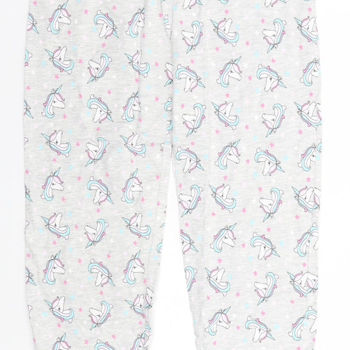 Primark Girls Grey Animal Print   Pyjama Pants Size 11-12 Years  - Unicorn
