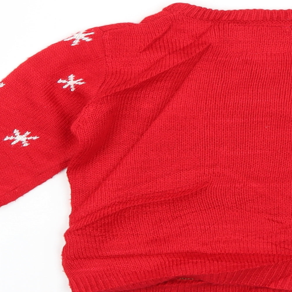 Primark Boys Red Geometric  Pullover Jumper Size 2-3 Years