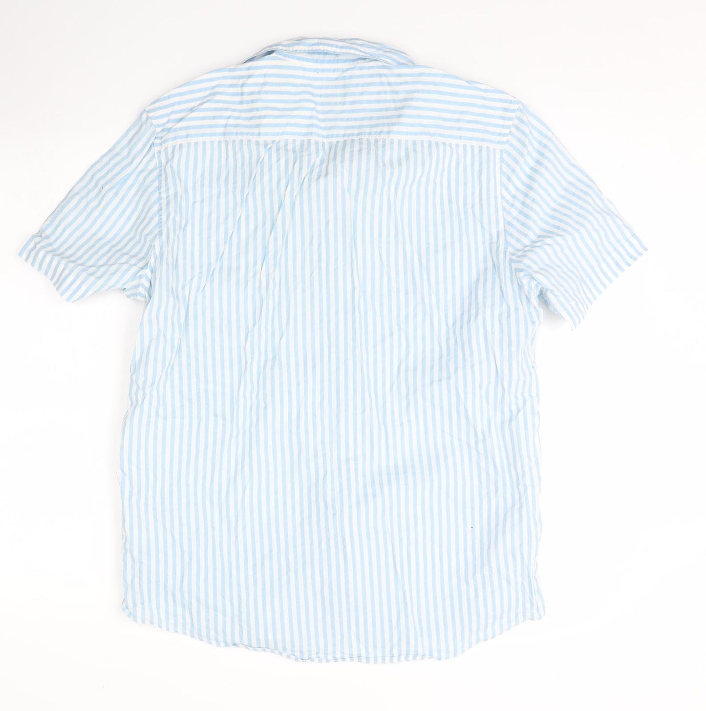 H&M  Mens Blue Striped   Dress Shirt Size M