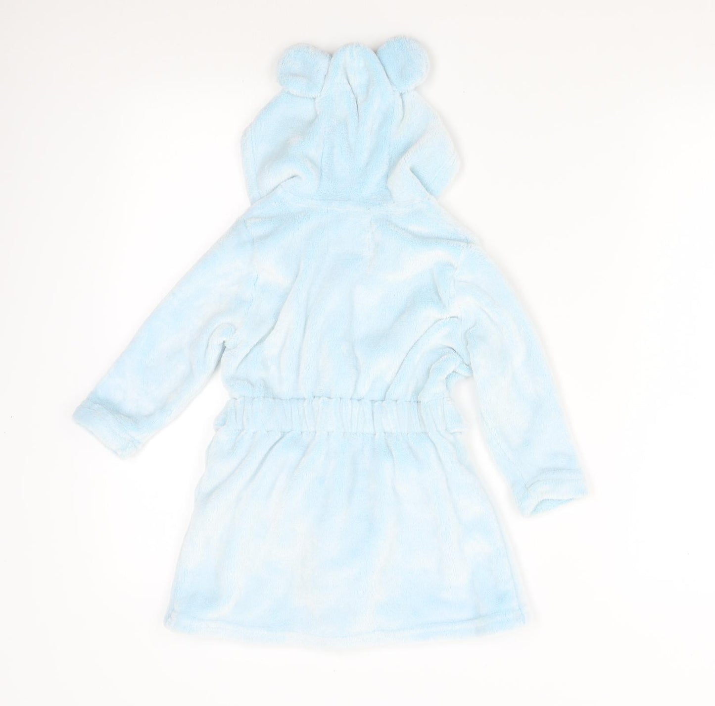 YD Boys Blue Solid Fleece  Gown Size 2-3 Years  - Bear