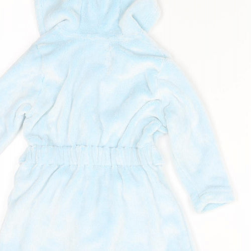 YD Boys Blue Solid Fleece  Gown Size 2-3 Years  - Bear