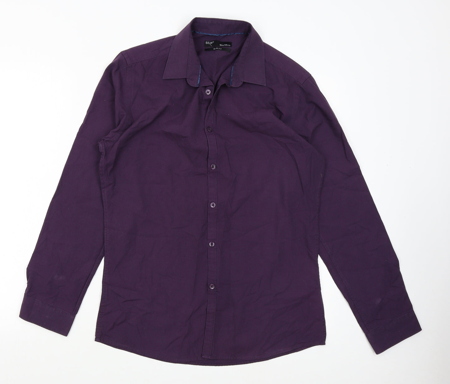 B&W Mens Purple    Button-Up Size 15