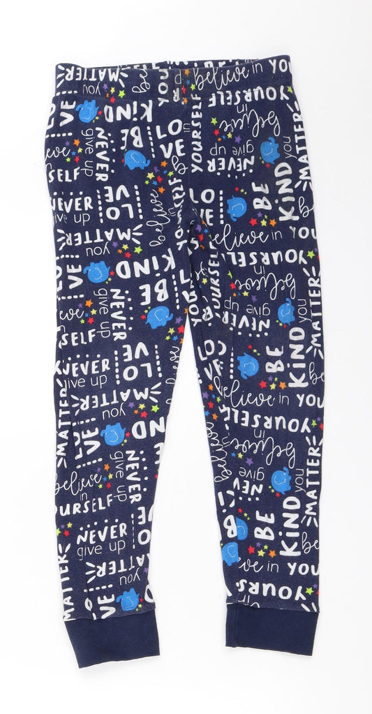 Matalan Boys Blue Solid   Pyjama Pants Size 8-9 Years