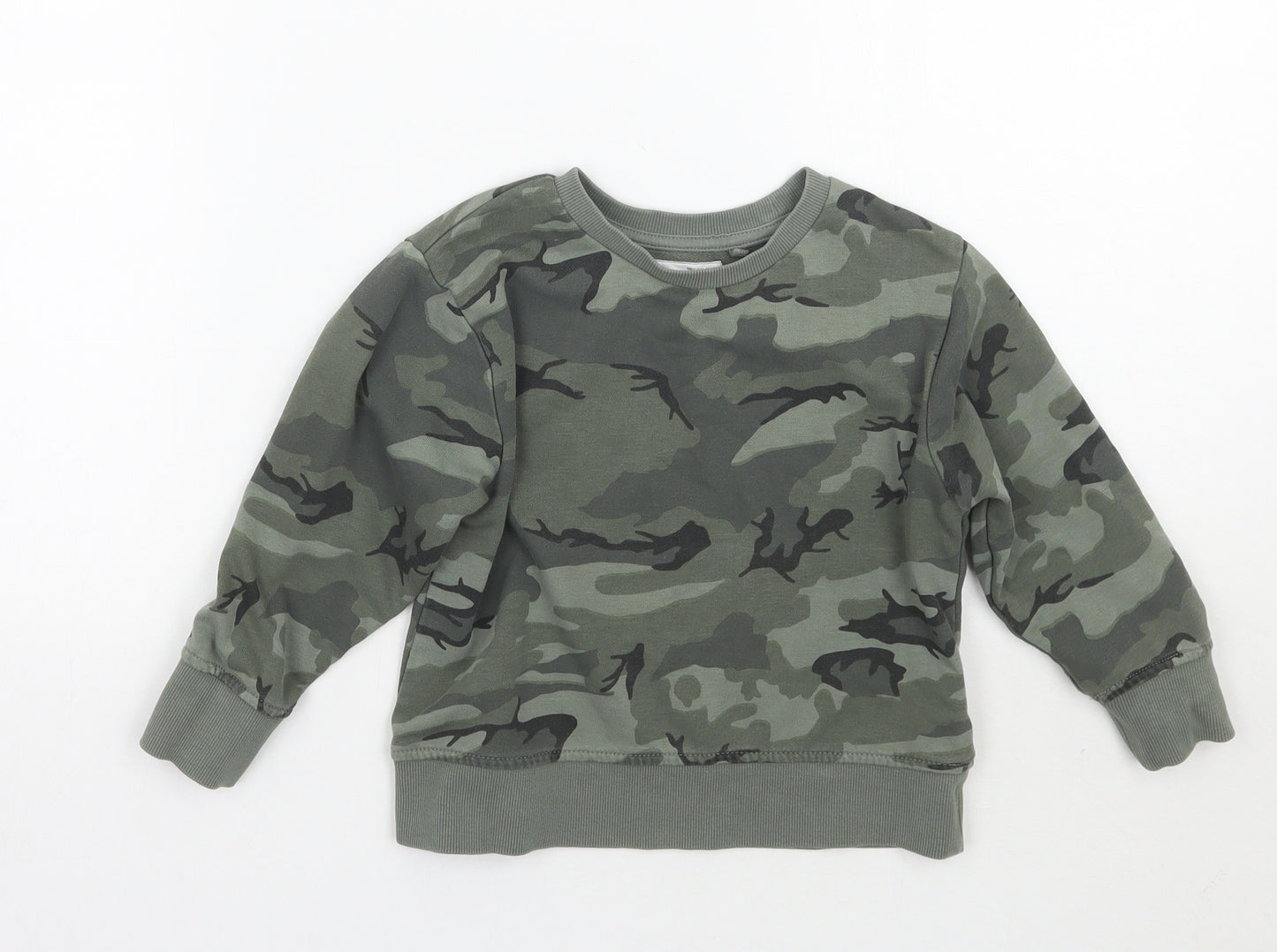 NEXT Boys Green Camouflage  Pullover Jumper Size 3 Years