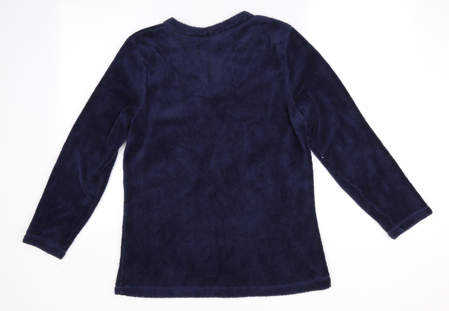 Love To Dream Womens Blue Solid   Pyjama Top Size 12  - Fleece Feel Exterior