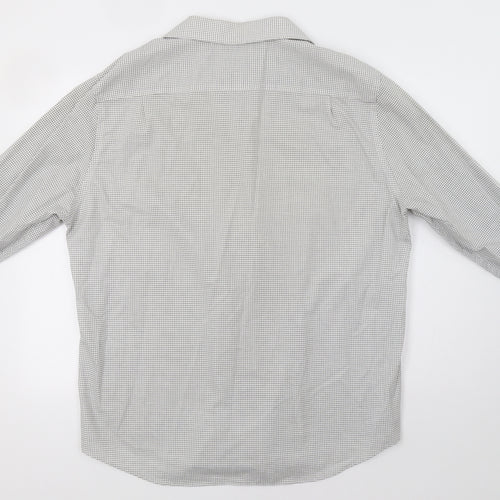 Goodiellow Mens Grey Check   Dress Shirt Size XL