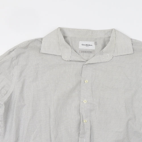 Goodiellow Mens Grey Check   Dress Shirt Size XL