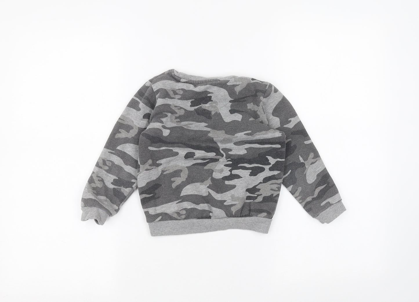Primark Boys Grey Camouflage  Pullover Jumper Size 3-4 Years