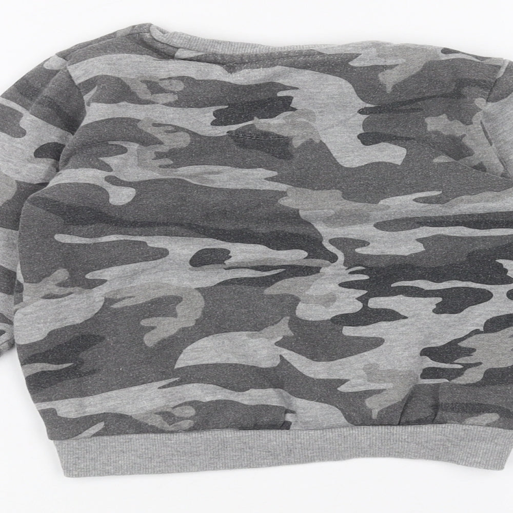 Primark Boys Grey Camouflage  Pullover Jumper Size 3-4 Years