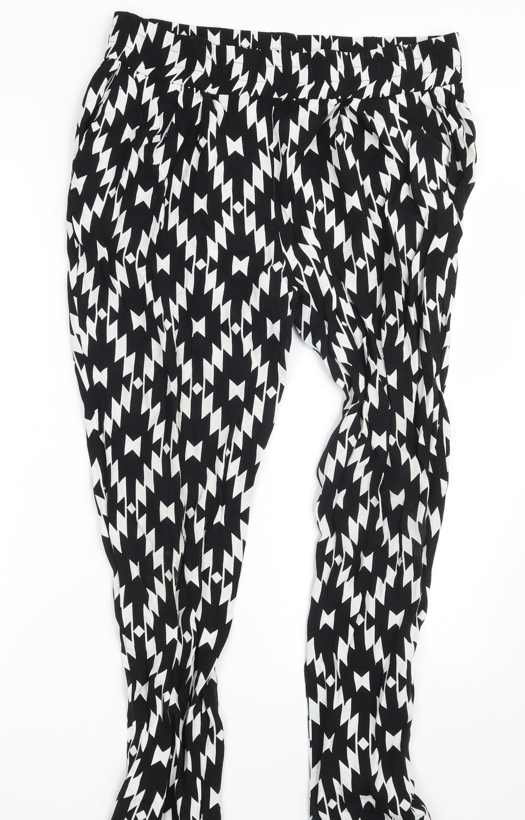 Simply Be Womens Black Argyle/Diamond  Jegging Leggings Size 14 L28 in