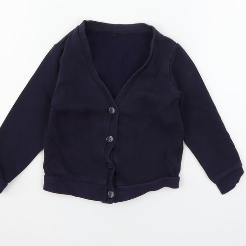 George Boys Blue  Jersey Cardigan Jumper Size 3-4 Years