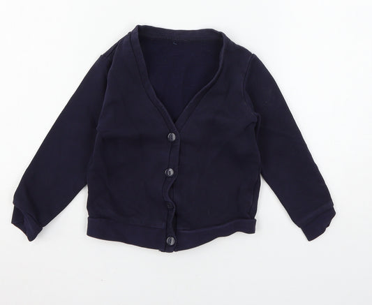 George Boys Blue  Jersey Cardigan Jumper Size 3-4 Years