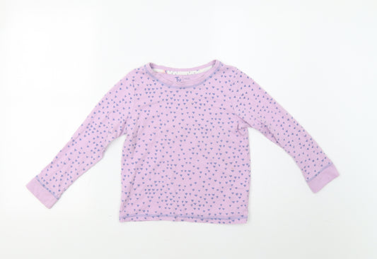 TU Girls Purple Geometric  Top Pyjama Top Size 9-10 Years