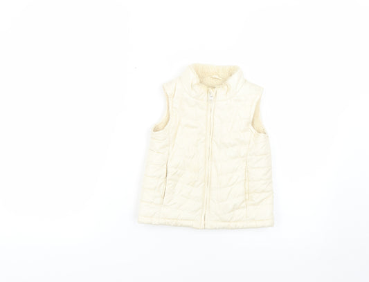 Preworn Girls Beige   Gilet Coat Size 2 Years