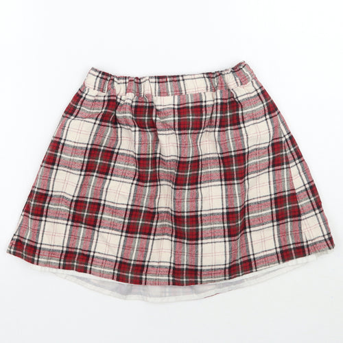 TU Girls Red Check  A-Line Skirt Size 3 Years