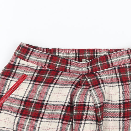 TU Girls Red Check  A-Line Skirt Size 3 Years