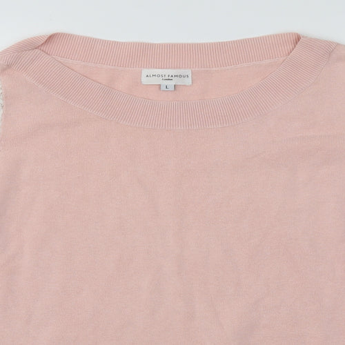 Almost Famous Womens Pink   Basic Blouse Size L