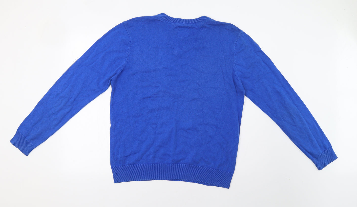 Ambrose Mens Blue   Pullover Jumper Size L