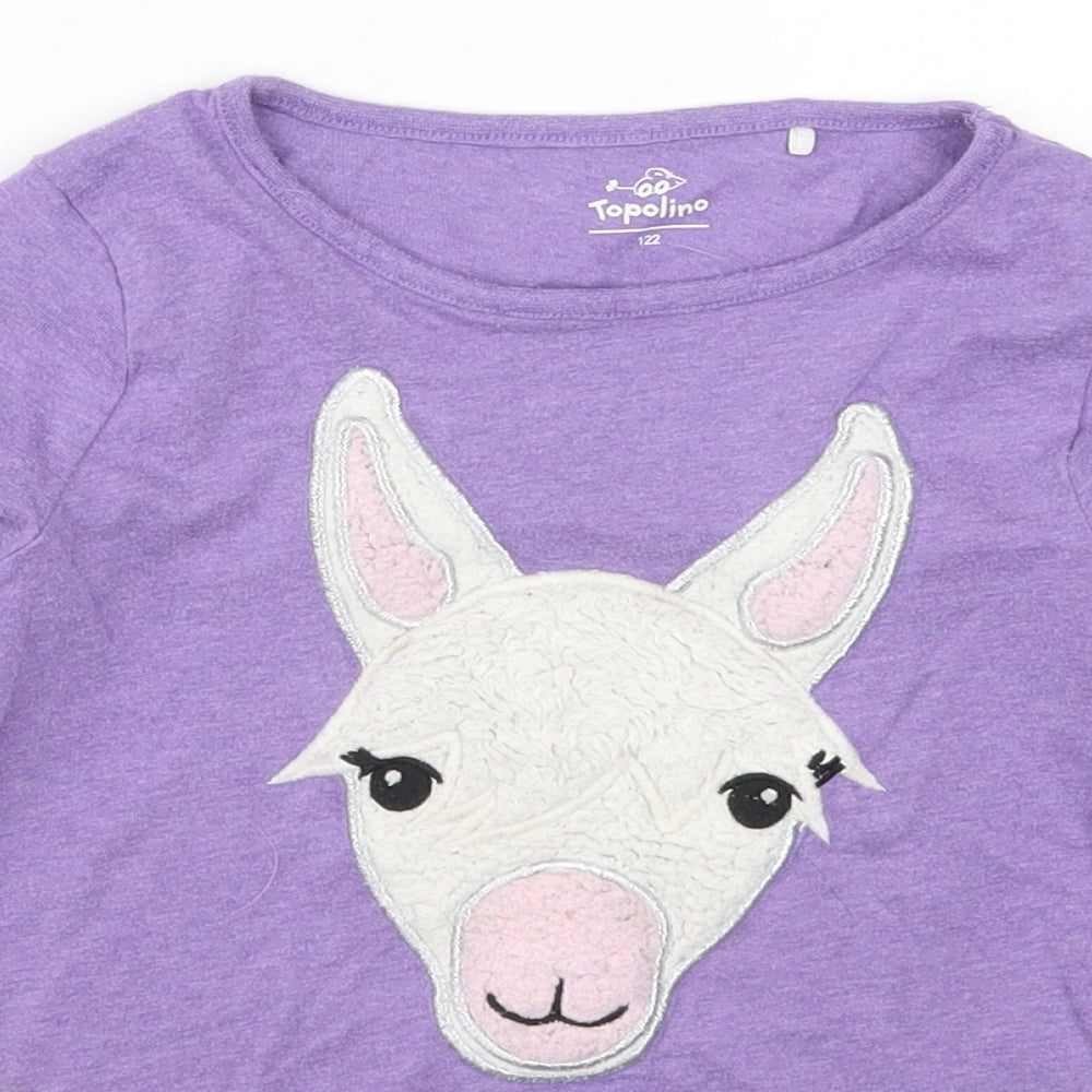Topolino Girls Purple   Basic T-Shirt Size 7 Years  - Alpaca