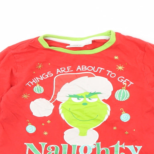 The Grinch Boys Red Solid   Pyjama Top Size 5 Years  - The grinch