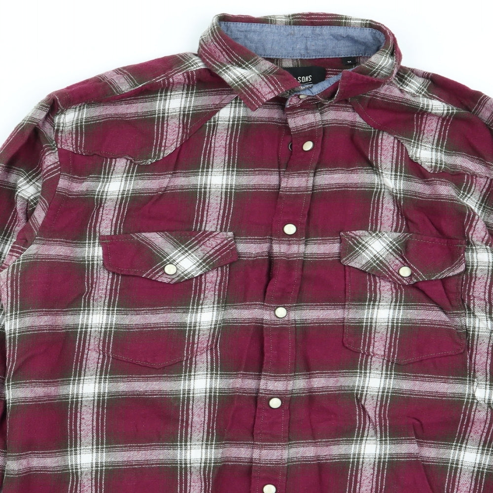 only&sons Mens Multicoloured Check   Button-Up Size M