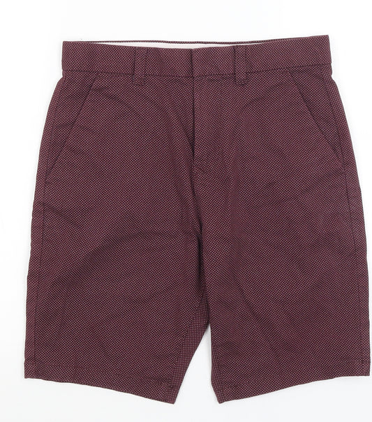 M&S Mens Red   Chino Shorts Size 28 in
