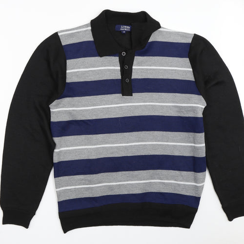 J.J.Willis Mens Blue Striped  Pullover Jumper Size M