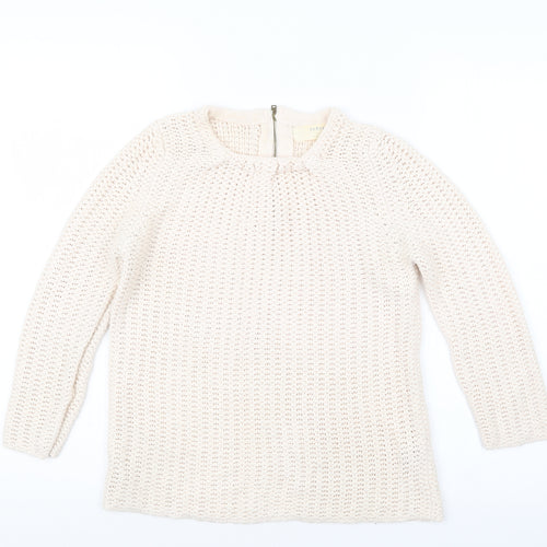 Zara Knit Womens Beige  Knit Pullover Jumper Size S