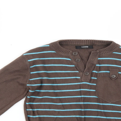 George Boys Multicoloured Striped  Pullover Jumper Size 4-5 Years