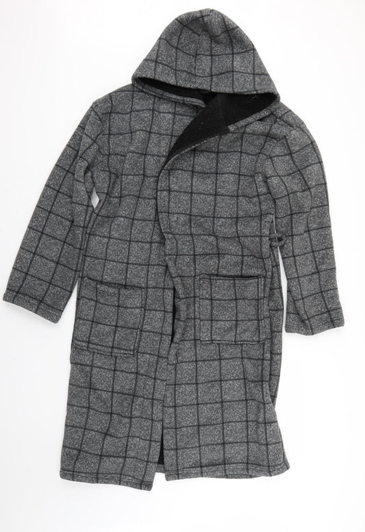 George Mens Grey Check   Robe Size S