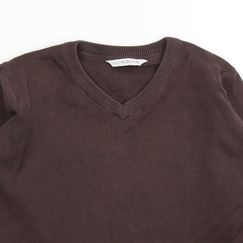 M&S Boys Brown  Knit Pullover Jumper Size 7-8 Years