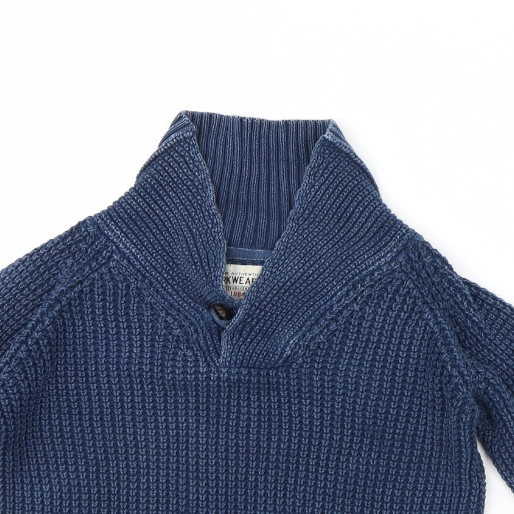 M&S Boys Blue   Henley Jumper Size 9 Years