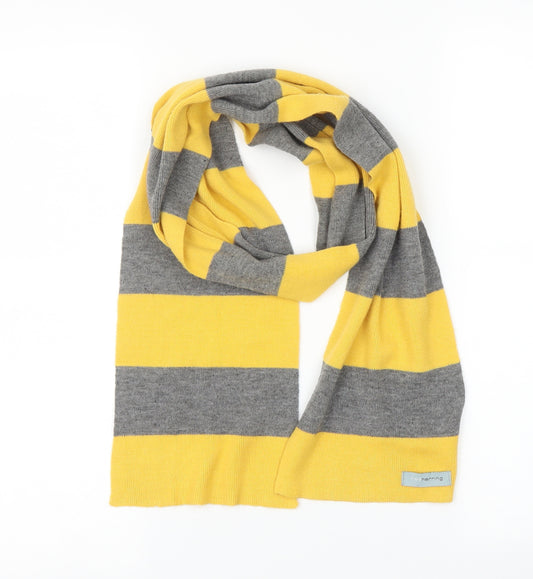 Red Herring Mens Yellow Striped  Scarf  One Size