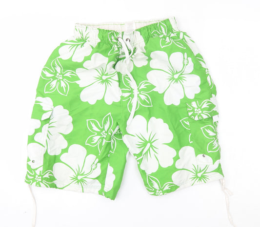 Avenue Mens Green Floral  Bermuda Shorts Size M - swim
