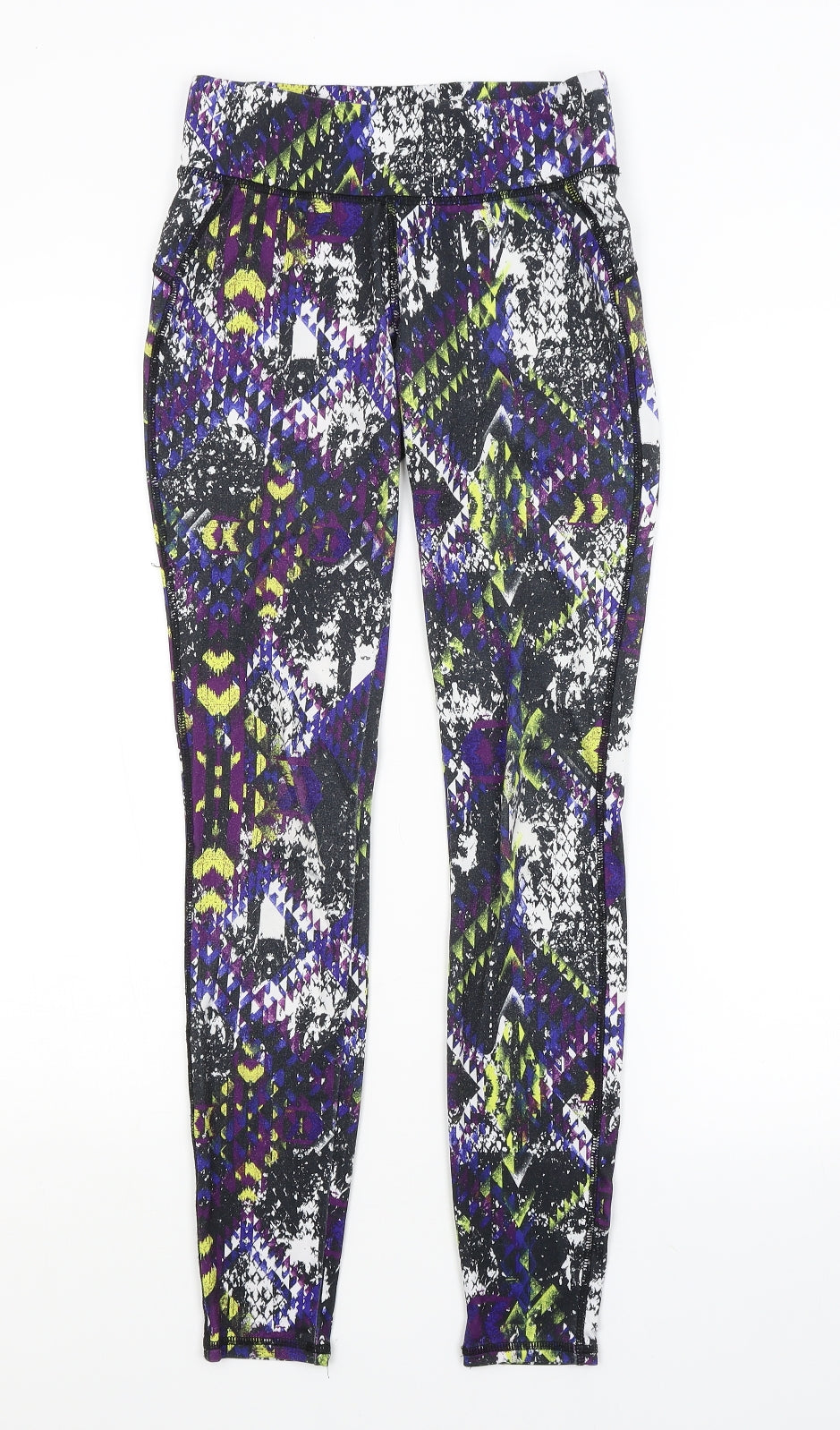 New Look Womens Multicoloured Argyle/Diamond  Compression Leggings Size XS L28 in