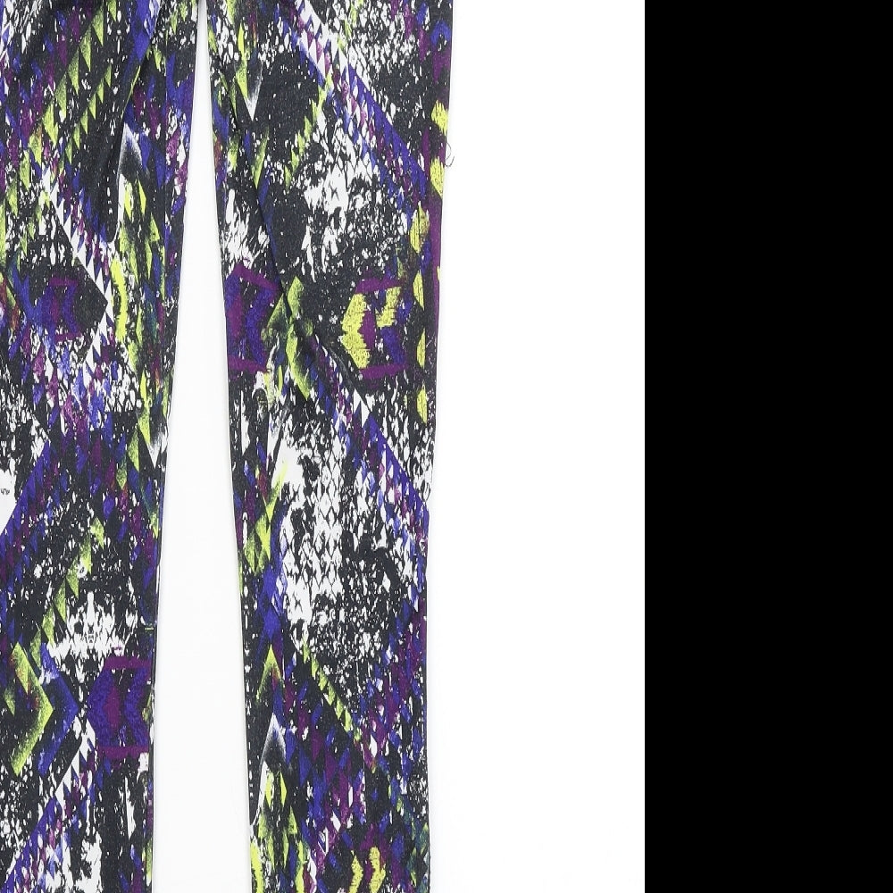 New Look Womens Multicoloured Argyle/Diamond  Compression Leggings Size XS L28 in