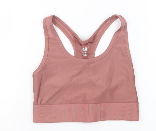 H&M Womens Pink   Cropped T-Shirt Size XS