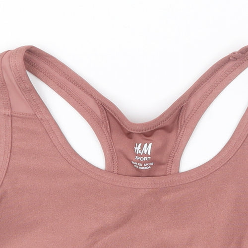 H&M Womens Pink   Cropped T-Shirt Size XS
