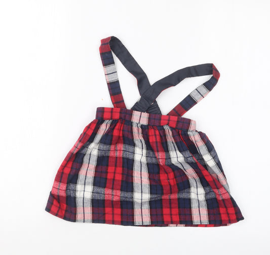 George Girls Red Check  A-Line Skirt Size 2-3 Years