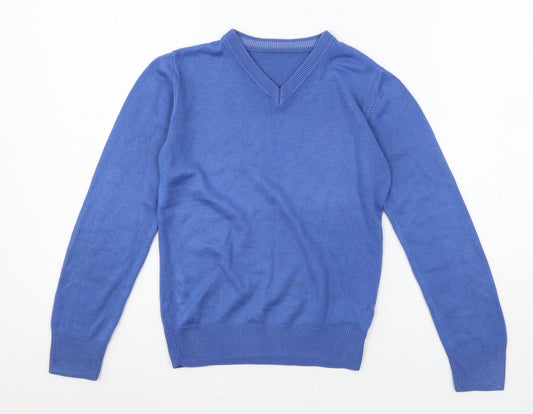 Marks and Spencer Boys Blue  Jersey Pullover Jumper Size 6-7 Years