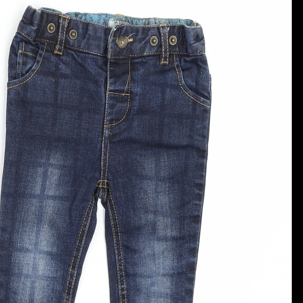 mamas and papaas Boys Blue Check  Straight Jeans Size 2-3 Years
