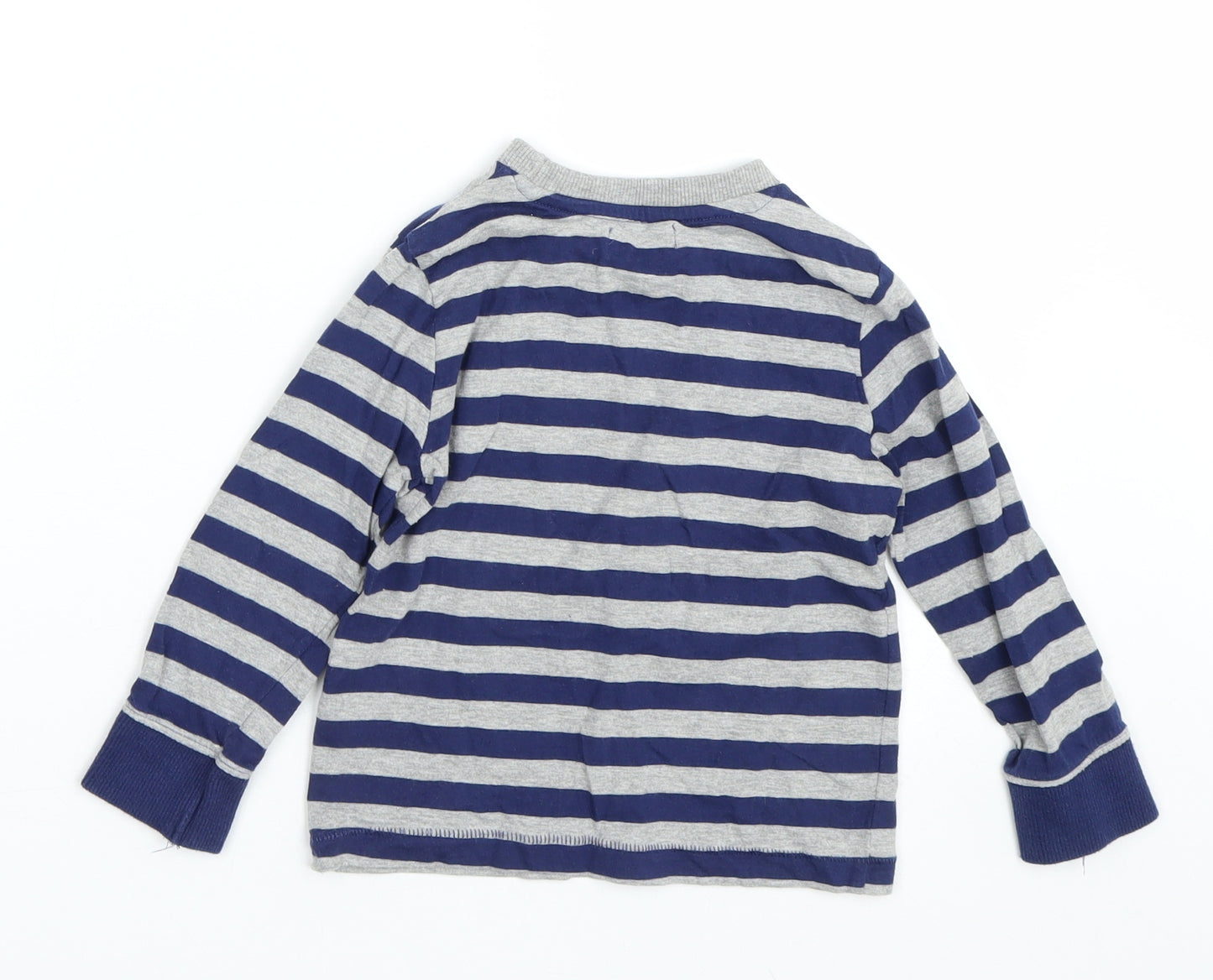 F&F Boys Blue Striped   Pyjama Top Size 2-3 Years